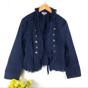 Ann Taylor Blue Jacket Blazer Open Front